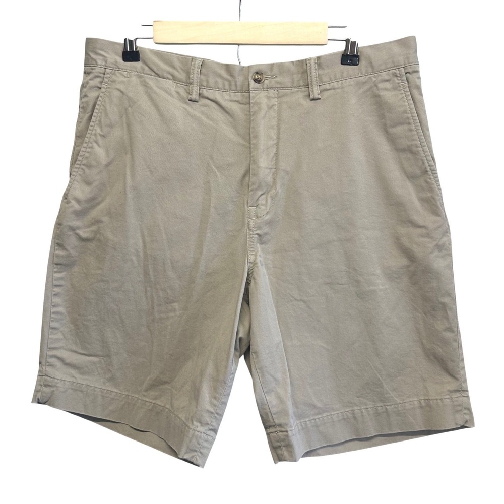 Polo Ralph Lauren‎ Mens Chino Shorts Sz 35 Khaki Stretch Classic Fit Golf Preppy